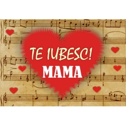 Magnet note muzicale, Te iubesc Mama!